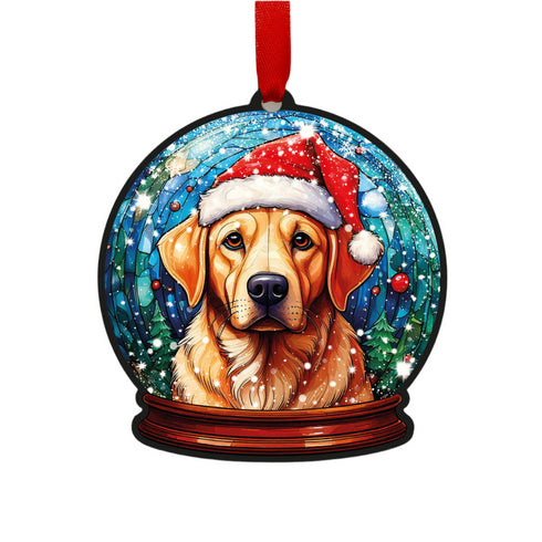 Labrador Yellow Snow Globe Decoration